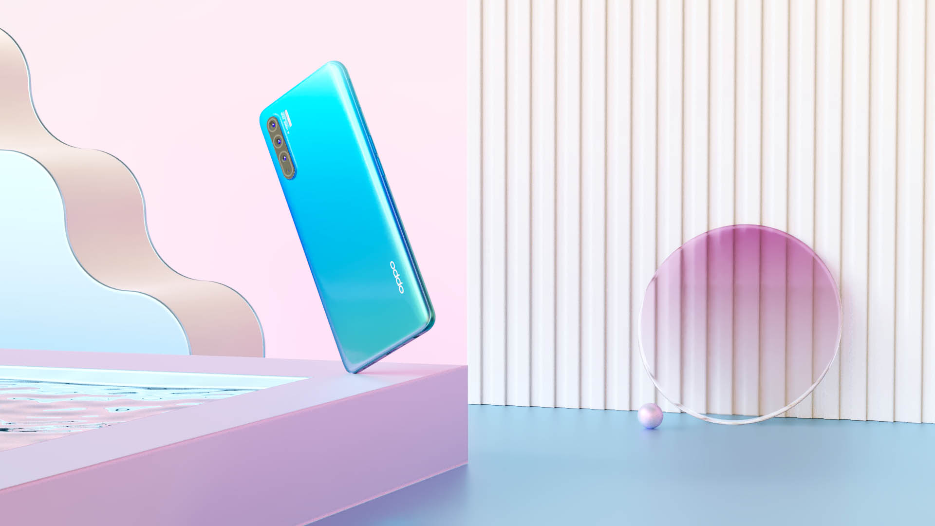 design-motion-3d-photography-octane-redshift-art-visual-animation-render-style-graphic-digital-phone-reno3lisa-oppo-pink-setdesign-glass